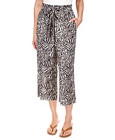 Women's Metallic Zebra-Print Pants