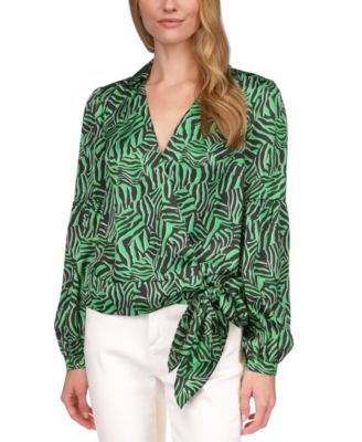 Michael Kors - Women's Zebra-Print Wrap Top