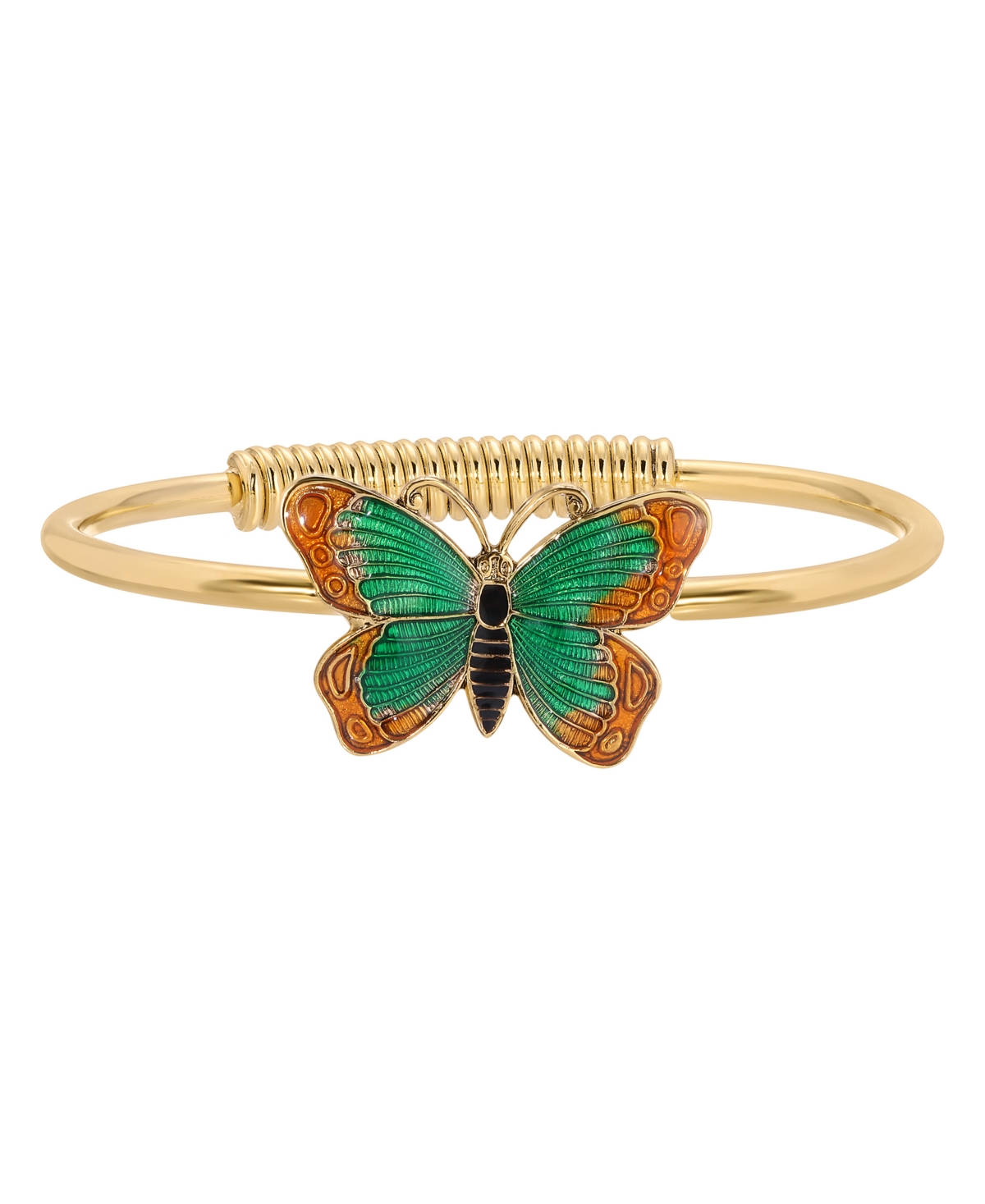 2028 Gold-tone Butterfly Cuff Bracelet In Multi