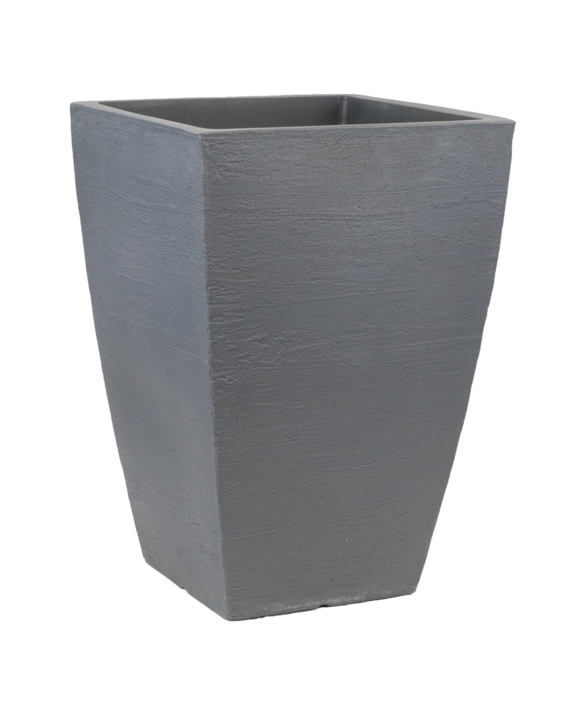 MSQT19SL Modern Planter Tall Square Slate, 12in x 19in - Gray