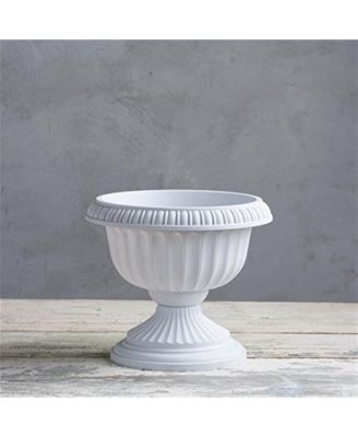 Grecian Urn Plastic Planter for Indoor/Outdoor Use, Stone Colored, 12 inch