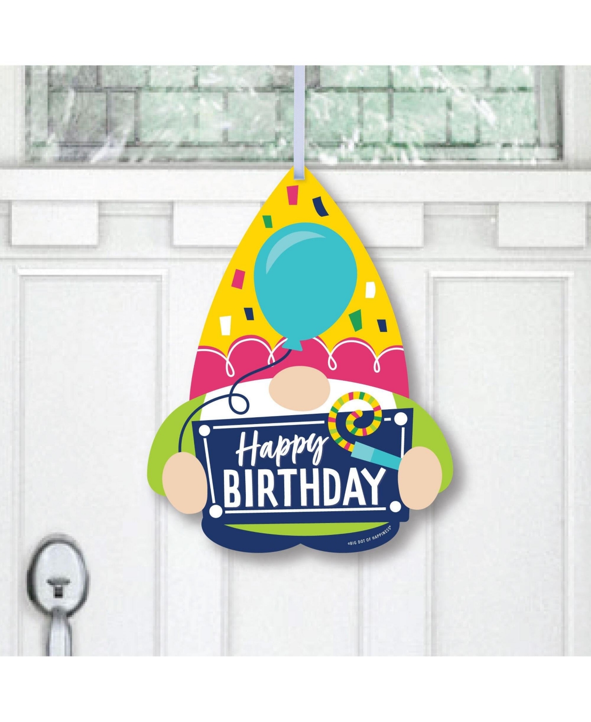 Gnome Birthday - Hanging Porch Happy Outdoor Front Door Decor - 1 Piece Sign