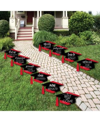 Red Grad - Best is Yet to Come - Lawn Decor - Graduation Party Yard Decor 10 Pc