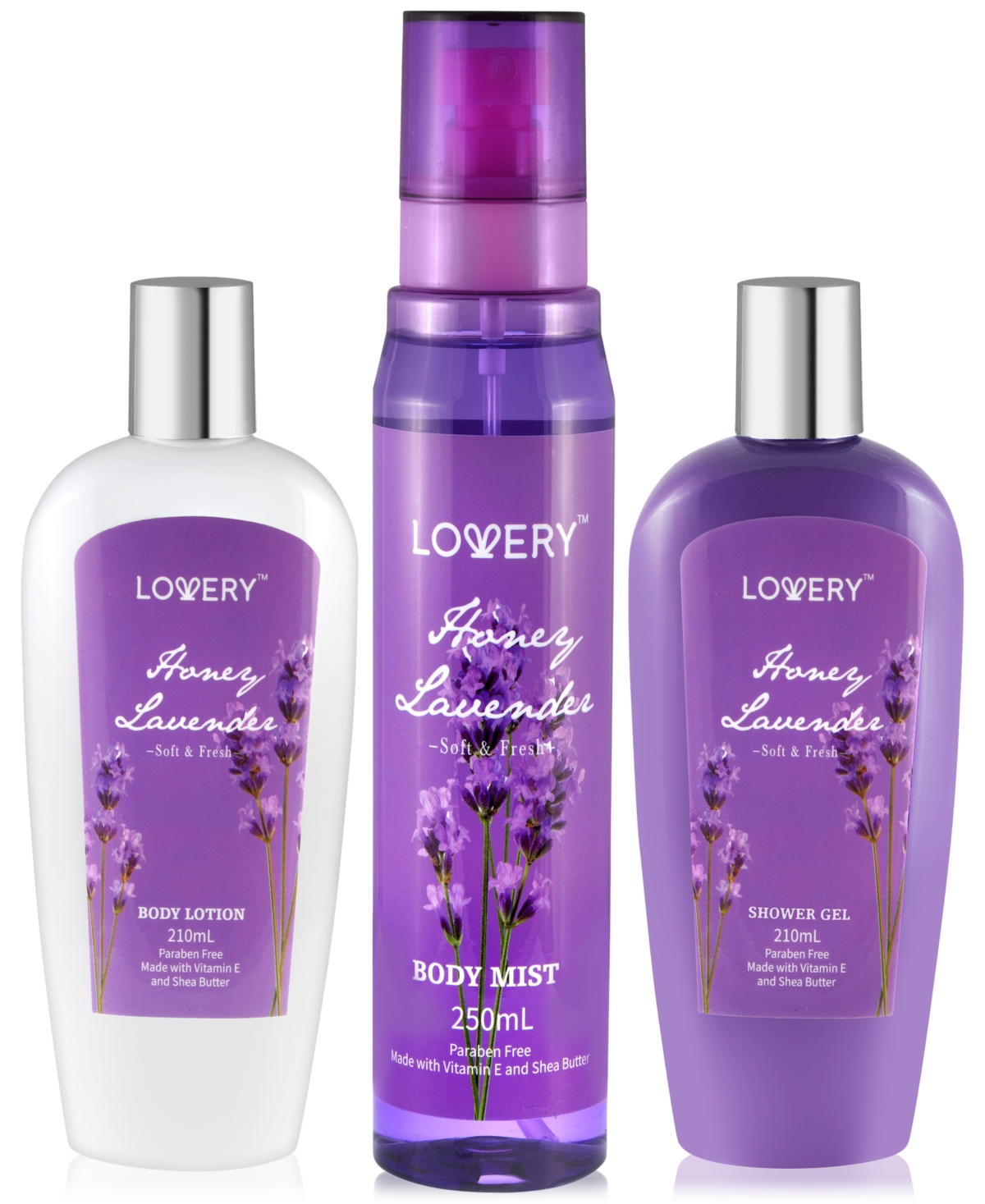 Lovery 3-pc. Honey Lavender Bath & Body Set