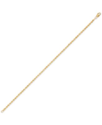 Lightweight Glitter Rope Link Chain Bracelet in 10k Gold