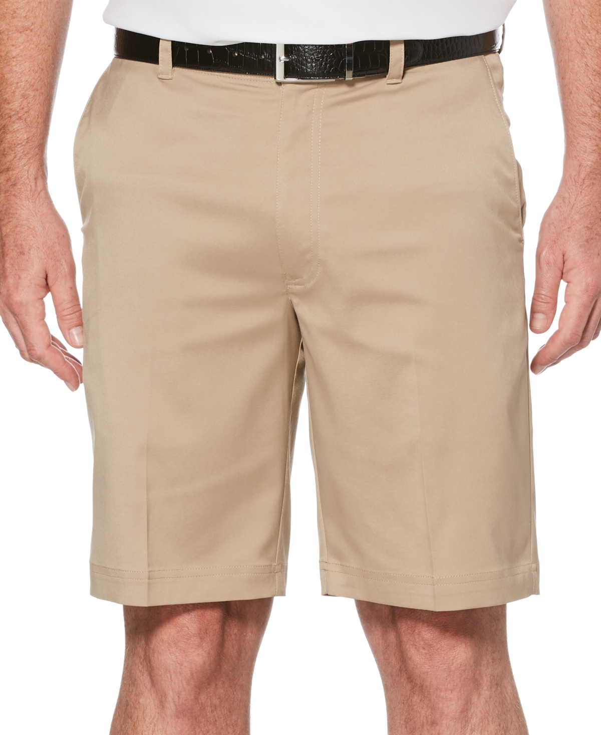 Men's Big & Tall Flat Front Active Waistband Golf Shorts - Black Iris