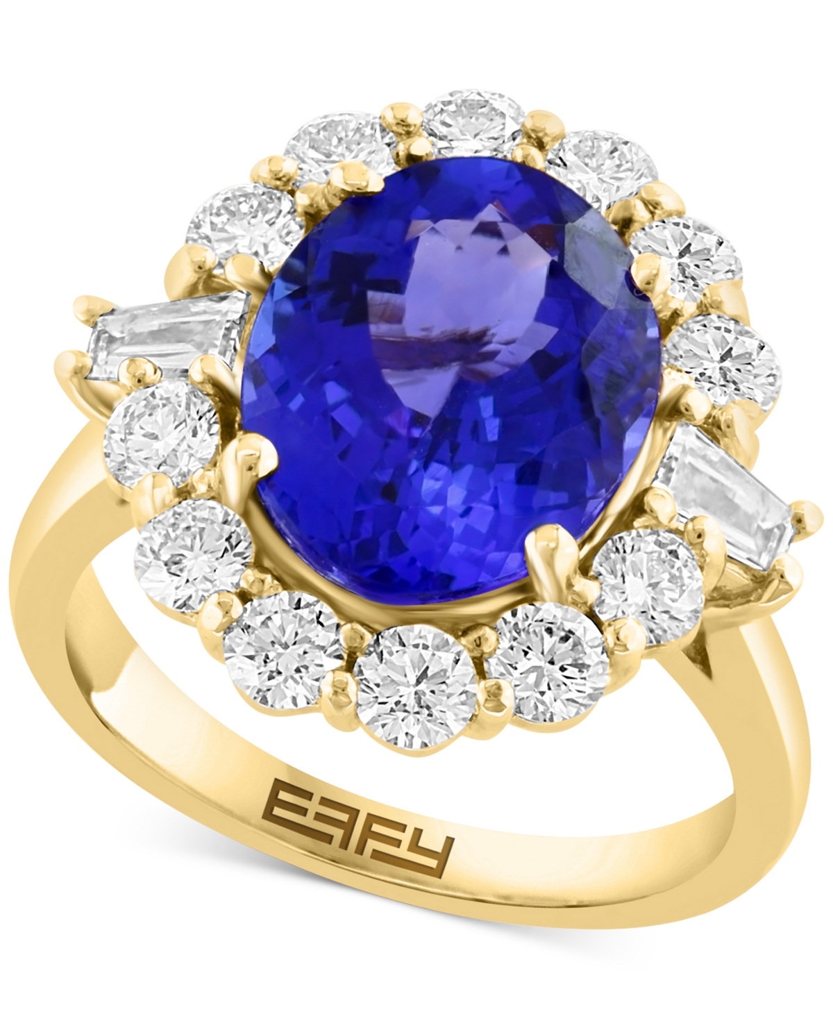 Effy Collection Effy Limited Edition Tanzanite (4-3/4 Ct. T.w.) & Diamond (1-3/8 Ct. T.w.) Halo Ring In 14k Gold