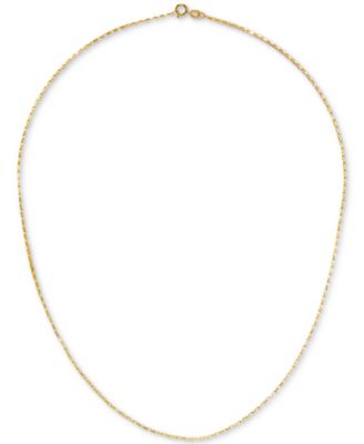 Elongated Box Link 18" Chain Necklace in 14k Gold