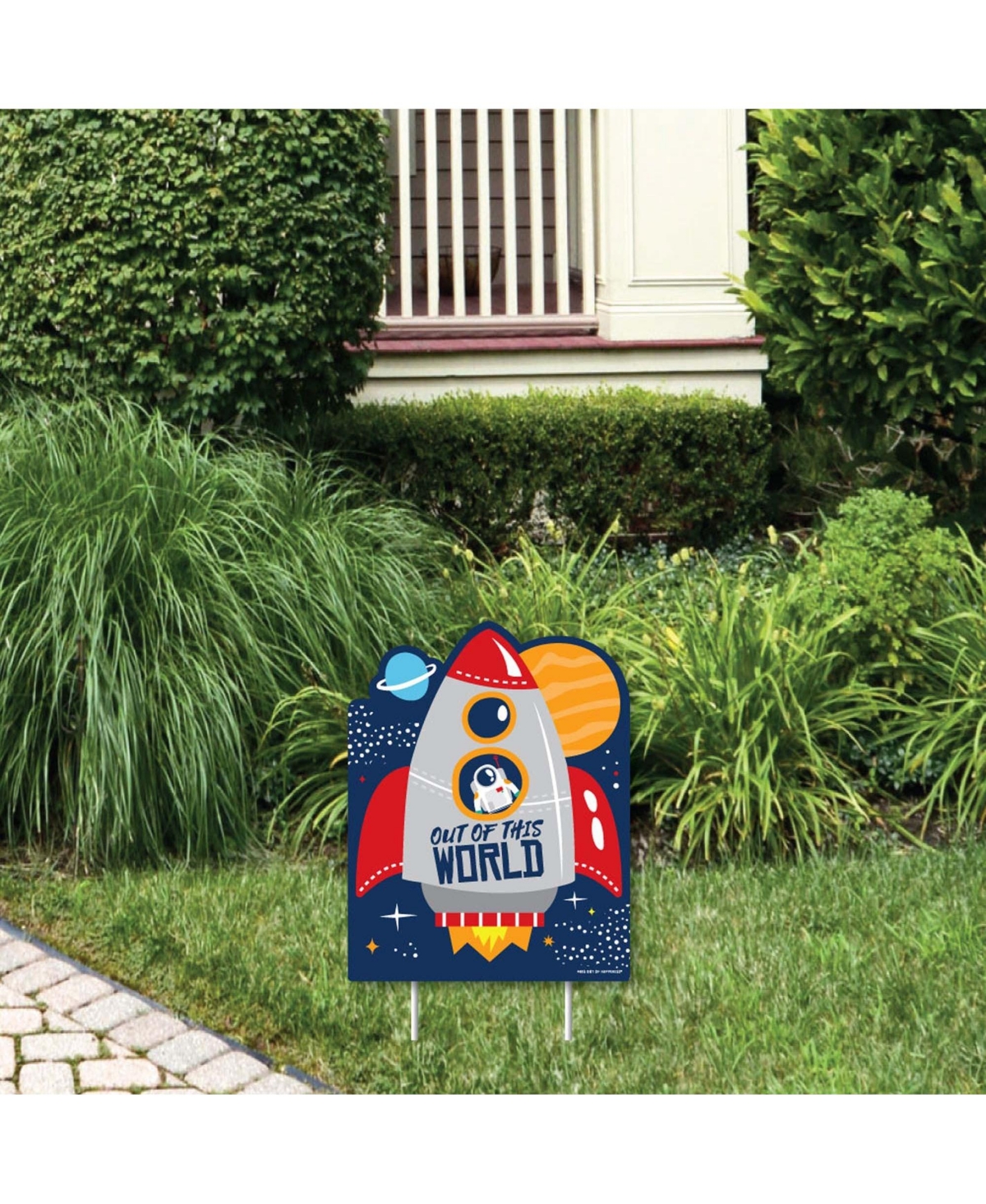 15247189 Blast Off to Outer Space - Outdoor Lawn Sign - Roc sku 15247189