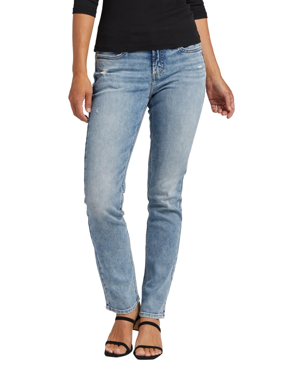 Silver Jeans Co. Women's Elyse Mid Rise Straight Leg Jeans In Indigo