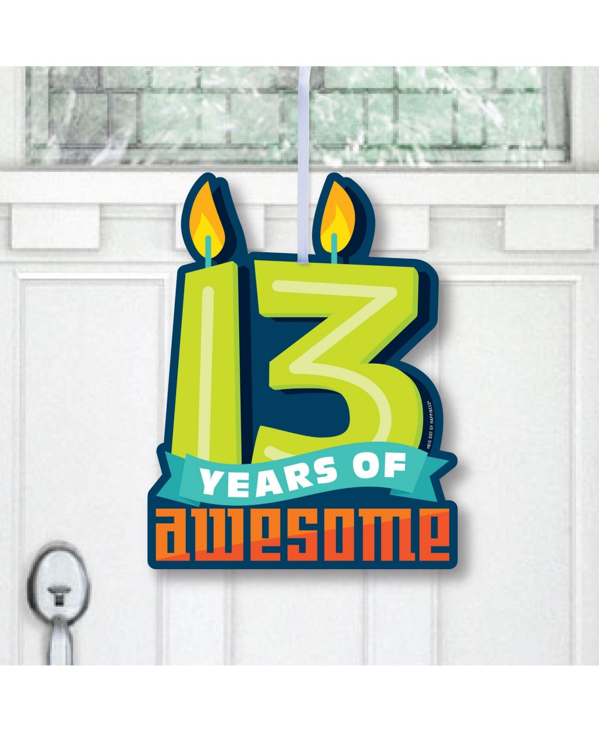 Boy 13th Birthday - Hanging Porch Official Teenager Front Door Decor - 1 Pc Sign