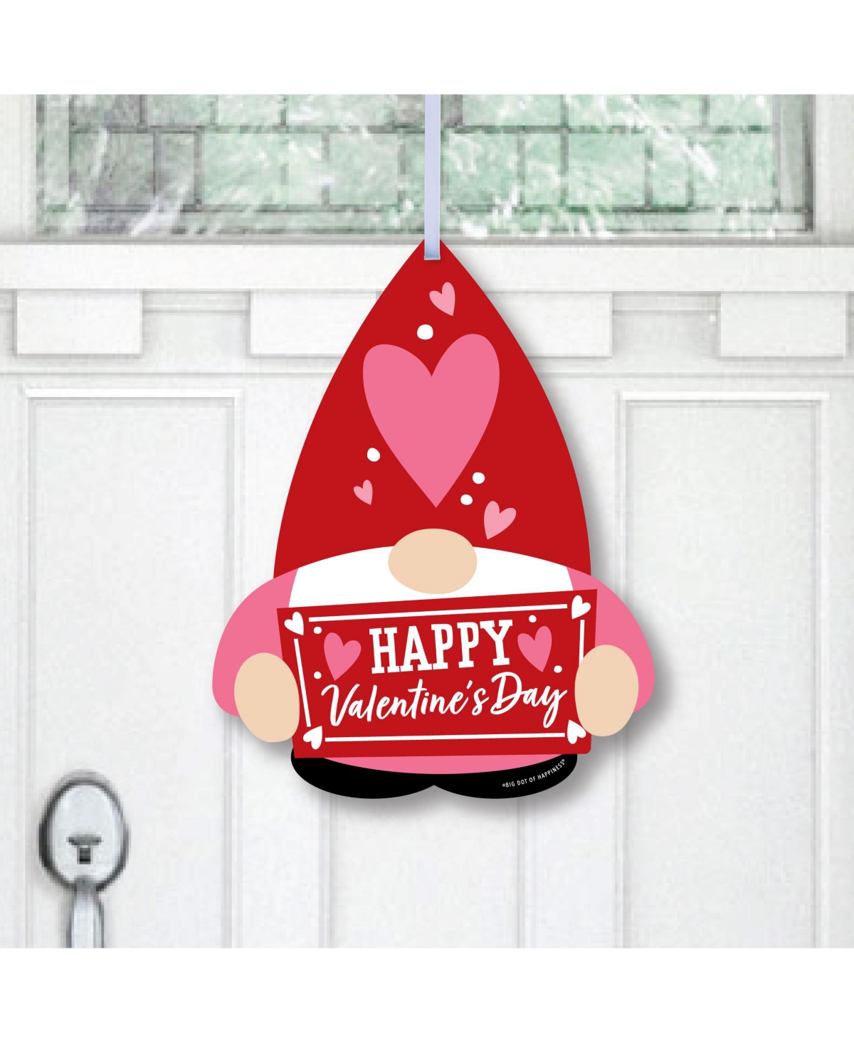Valentine Gnomes - Hanging Porch Outdoor Decor - Front Door Decor - 1 Pc Sign