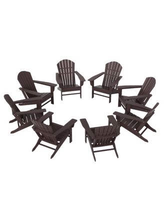 All-Weather Contoured Outdoor Poly Adirondack Chair (Set of 8)