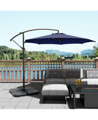 10 ft Outdoor Patio Cantilever Umbrella with Weight Base
