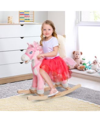Kids Ride on Rocking Horse Toddler Plush Toy with Realistic Sounds