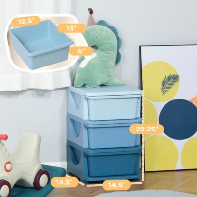 22.25" 3 Tier Kids Storage Unit Dresser Tower,