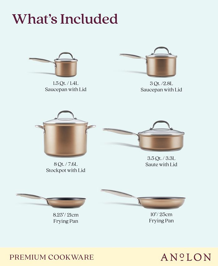 Anolon Ascend Hard Anodized Nonstick Cookware Set, 10 Piece Macy's