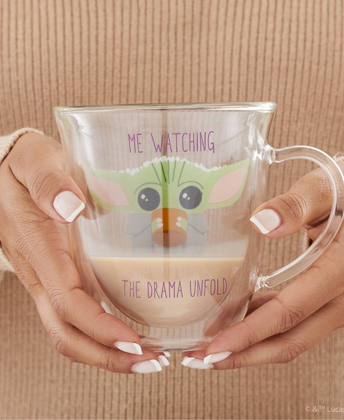 JoyJolt Mandalorian Watching The Drama Double Wall Coffee Mugs, 2 Piece Macy's