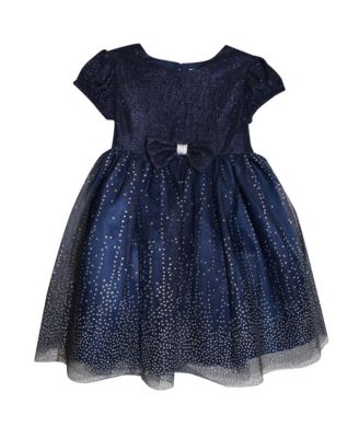 Blueberi Boulevard Baby Girl's Fit and Flare Velvet Flocked Lace Dress Red Size 6-9MOS