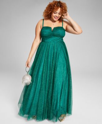 City Studios - Trendy Plus Size Tulle A-Line Evening Gown