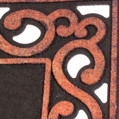 Bronze Verigated Scroll Sassafras Floor Mat Indoor Outdoor Rubber Tray 18"x30" Fits Sassafras Inserts 10"x22" Black