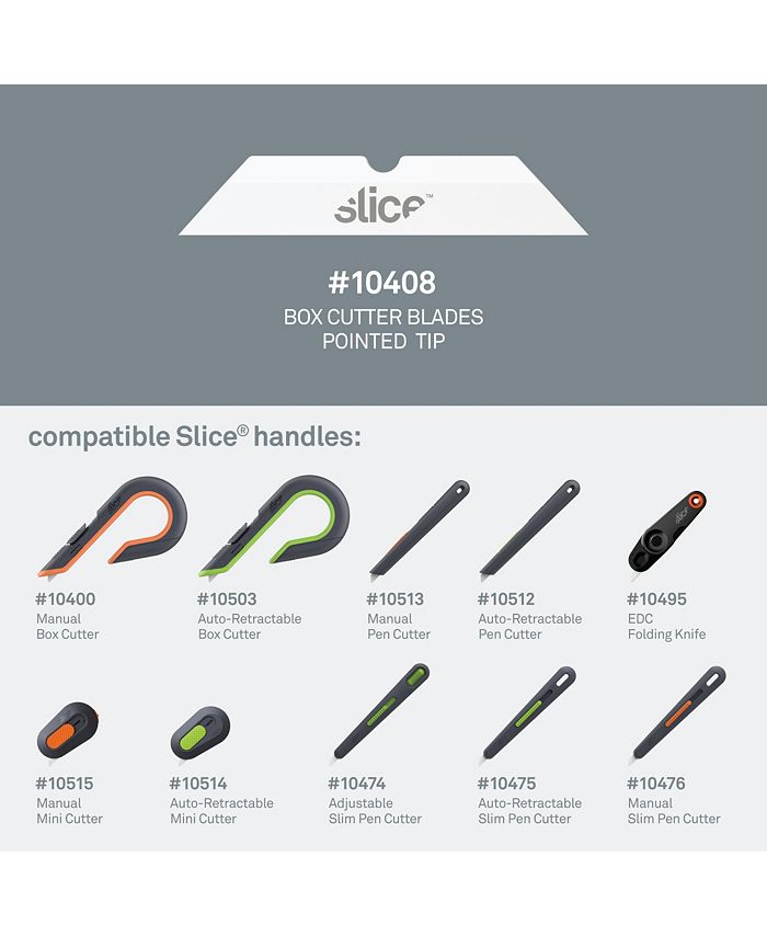 Slice 10408 Replacement Ceramic Safety Box Cutter Blades Finger