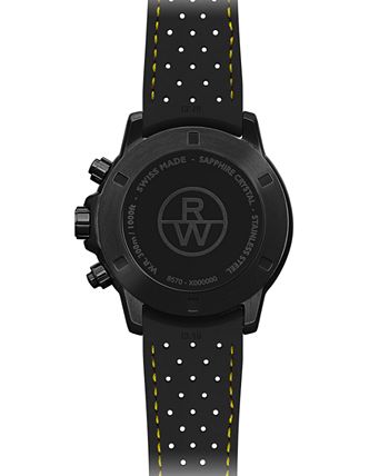 Raymond Weil - Men's Swiss Chronograph Tango Black Perforated Rubber Strap 43mm