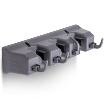 Mop and Broom Organizer Wall Mount - Organizer Utility Racks Mop Holder and Broom Hanger (3 Slots)