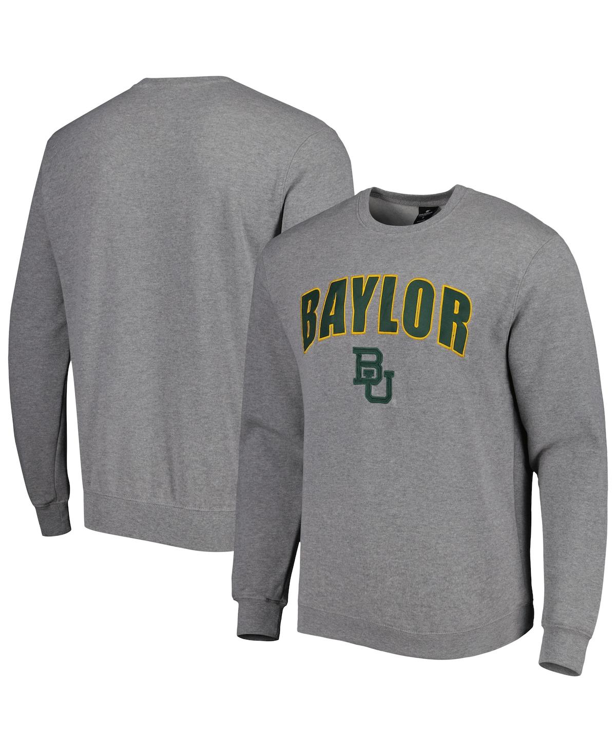 Shop Colosseum Men's  Heathered Gray Baylor Bears Arch & Logo Pullover Sweatshirt