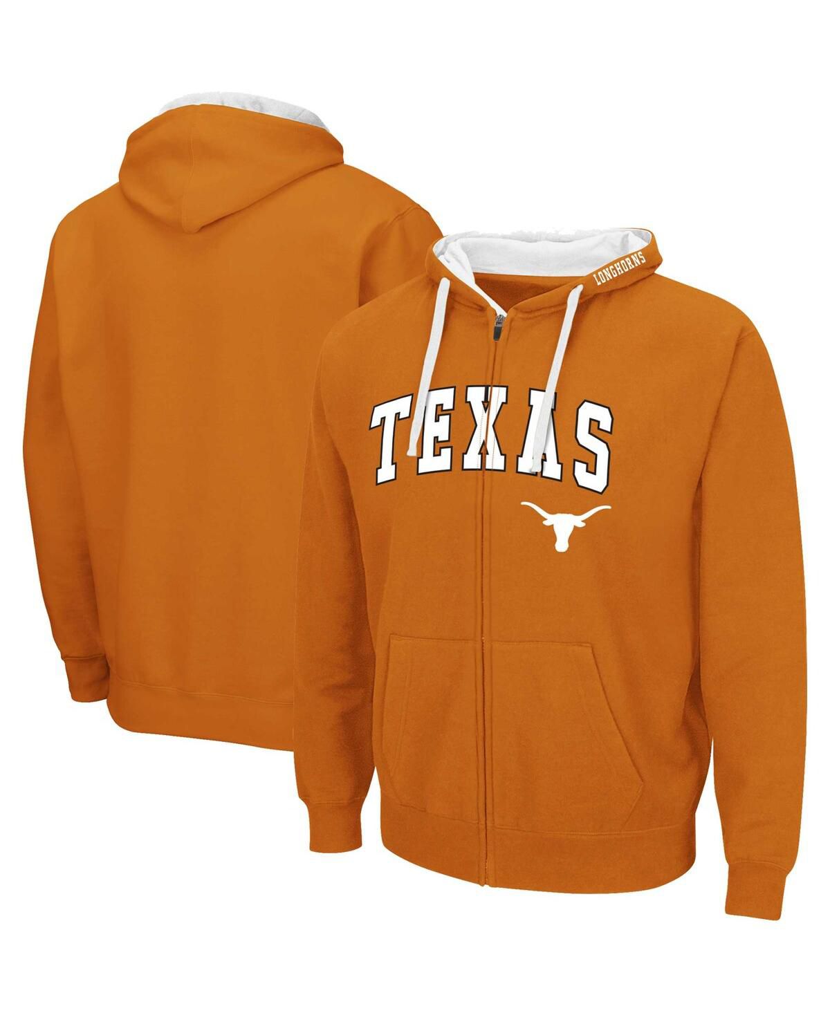 Мужская Техасская оранжевая толстовка Texas Longhorns Big and Tall с капюшоном на молнии