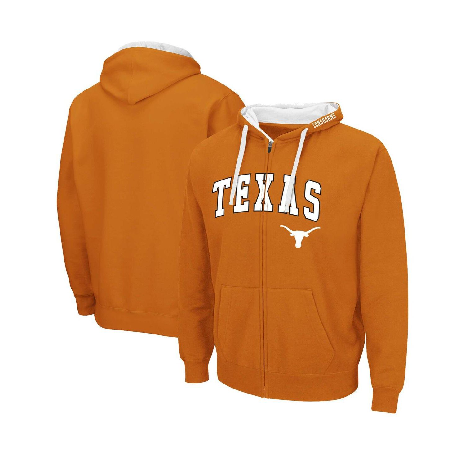 Men's Texas Orange Texas Longhorns Big and Tall Full-Zip Hoodie