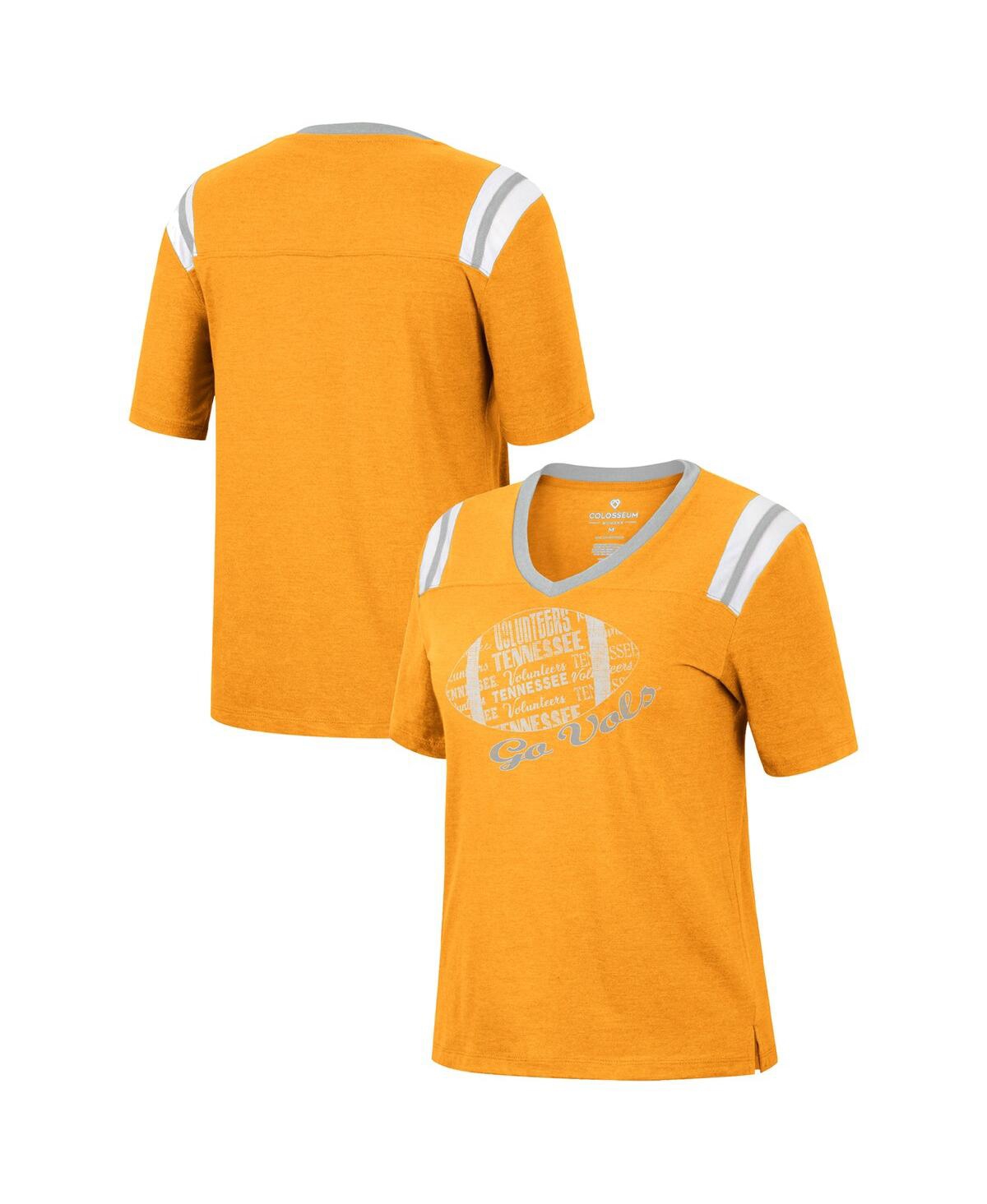 Colosseum Women's  Heathered Tennessee Orange Tennessee Volunteers 15 Min Early Football V-neck T-shi