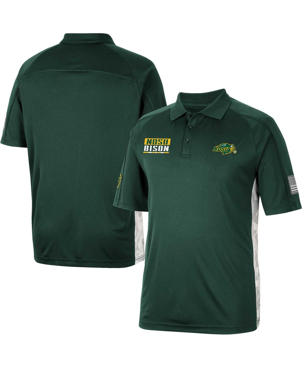 Colosseum Green Ndsu Bison Oht Military Appreciation Snow Camo Polo In Green