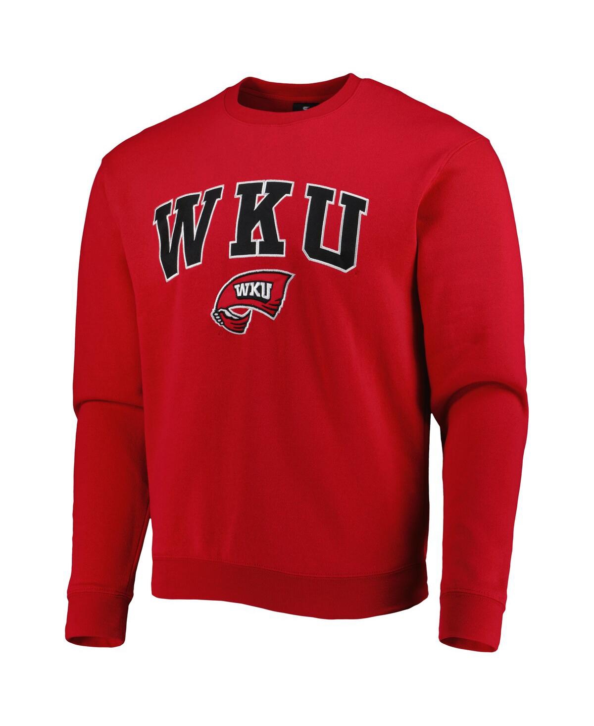 Shop Colosseum Men's  Red Western Kentucky Hilltoppers Arch Over Logo Pullover Sweatshirt