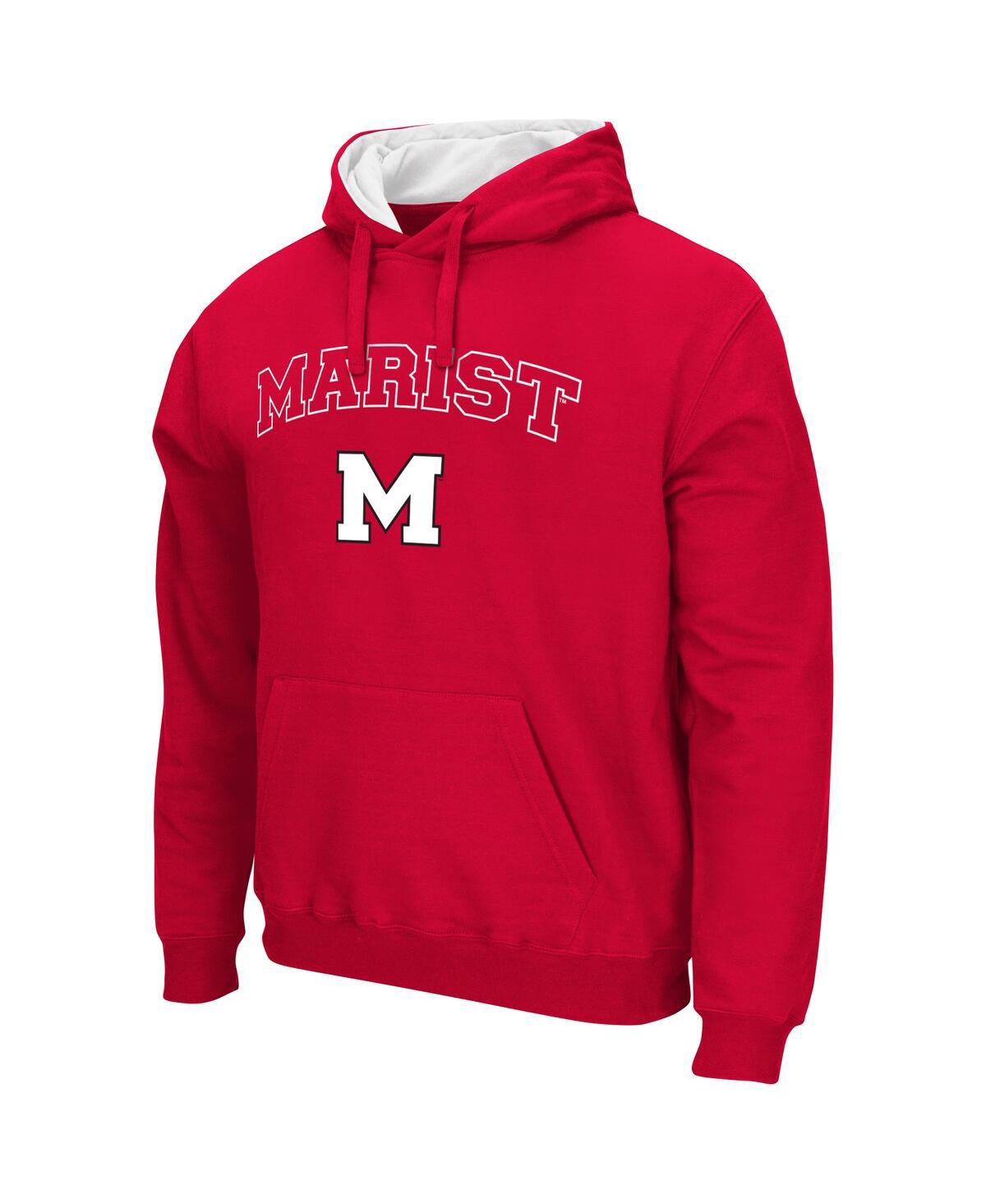 Shop Colosseum Men's  Red Marist Red Foxes Arch & Logo Pullover Hoodie