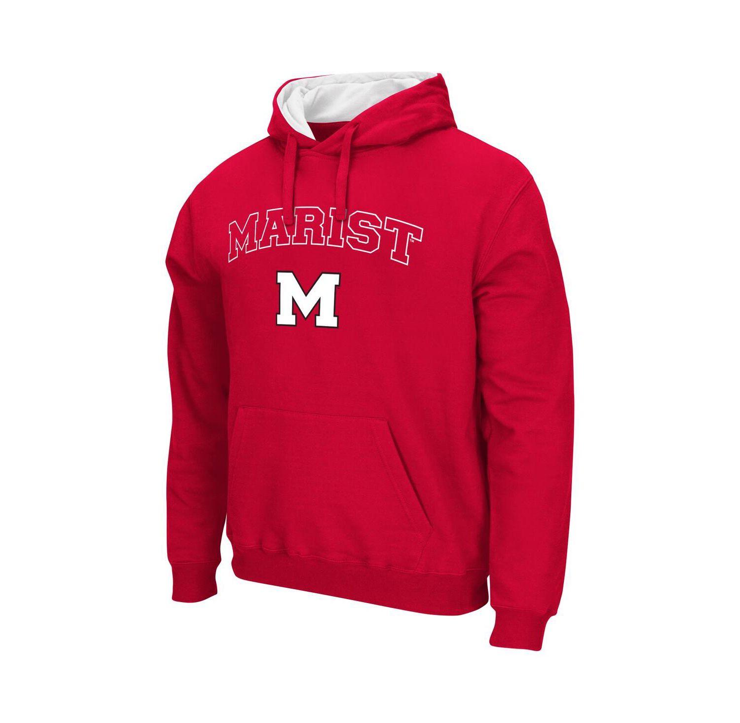 Men's Red Marist Red Foxes Arch & Logo Pullover Hoodie
