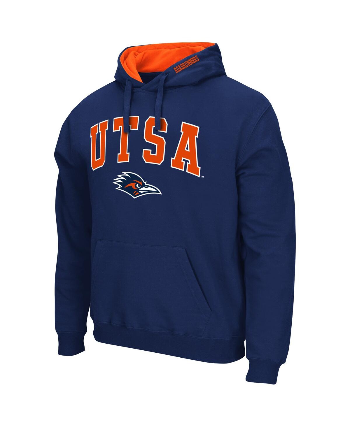 Colosseum Men's  Navy Utsa Roadrunners Arch & Logo Pullover Hoodie In Navy