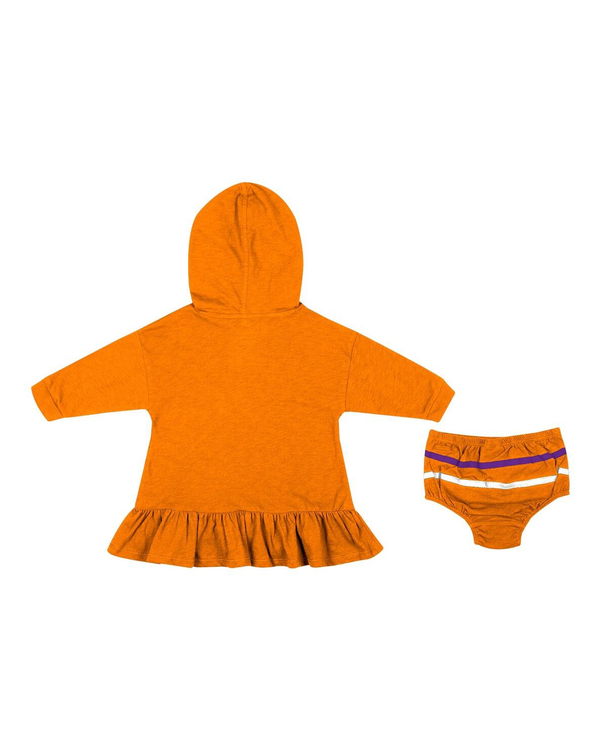 Shop Colosseum Girls Infant  Orange Clemson Tigers Winifred Hoodie Dress And Bloomer Set