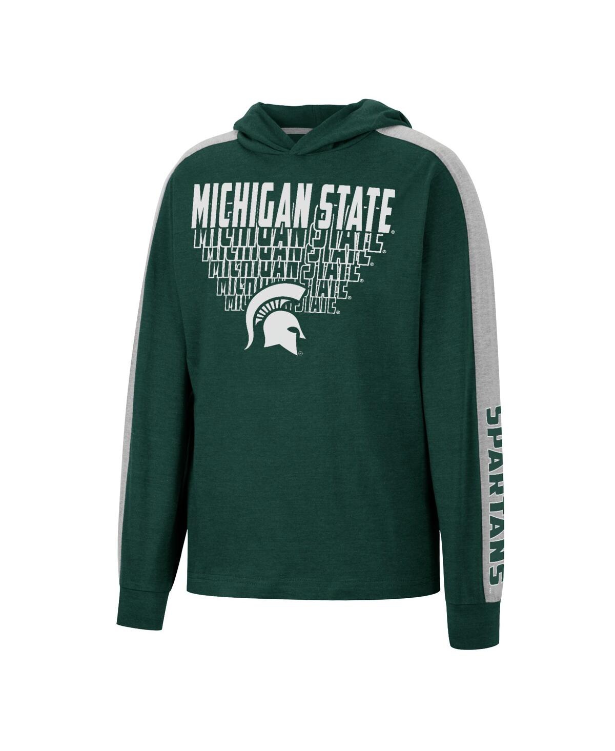 Shop Colosseum Big Boys  Heathered Green Michigan State Spartans Wind Changes Raglan Hoodie T-shirt