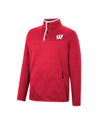 Men's Red Wisconsin Badgers Rebound Quarter-Snap Jacket