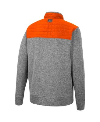 Men's Gray, Orange Miami Hurricanes Putter Herringbone Full-Zip Jacket