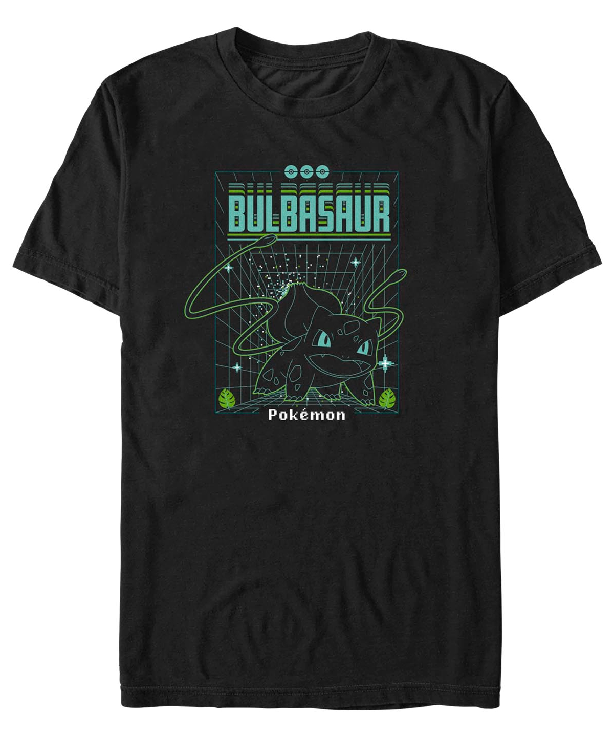 Fifth Sun Men's Bulbasaur Grid Short Sleeve T-shirt In Black