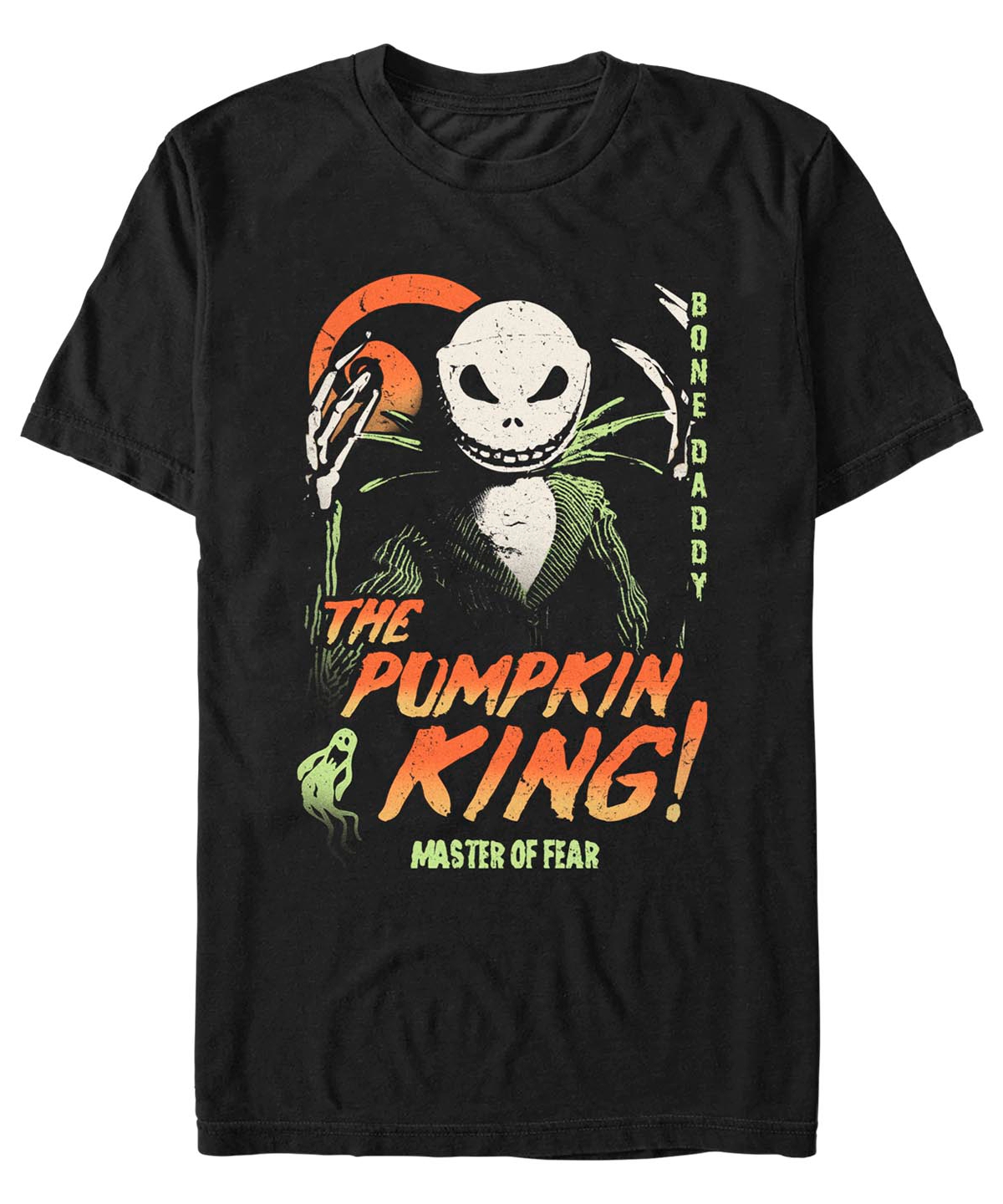 Fifth Sun Men's Nightmare Before Christmas Pumpkin King Short Sleeves T-shirt In Black