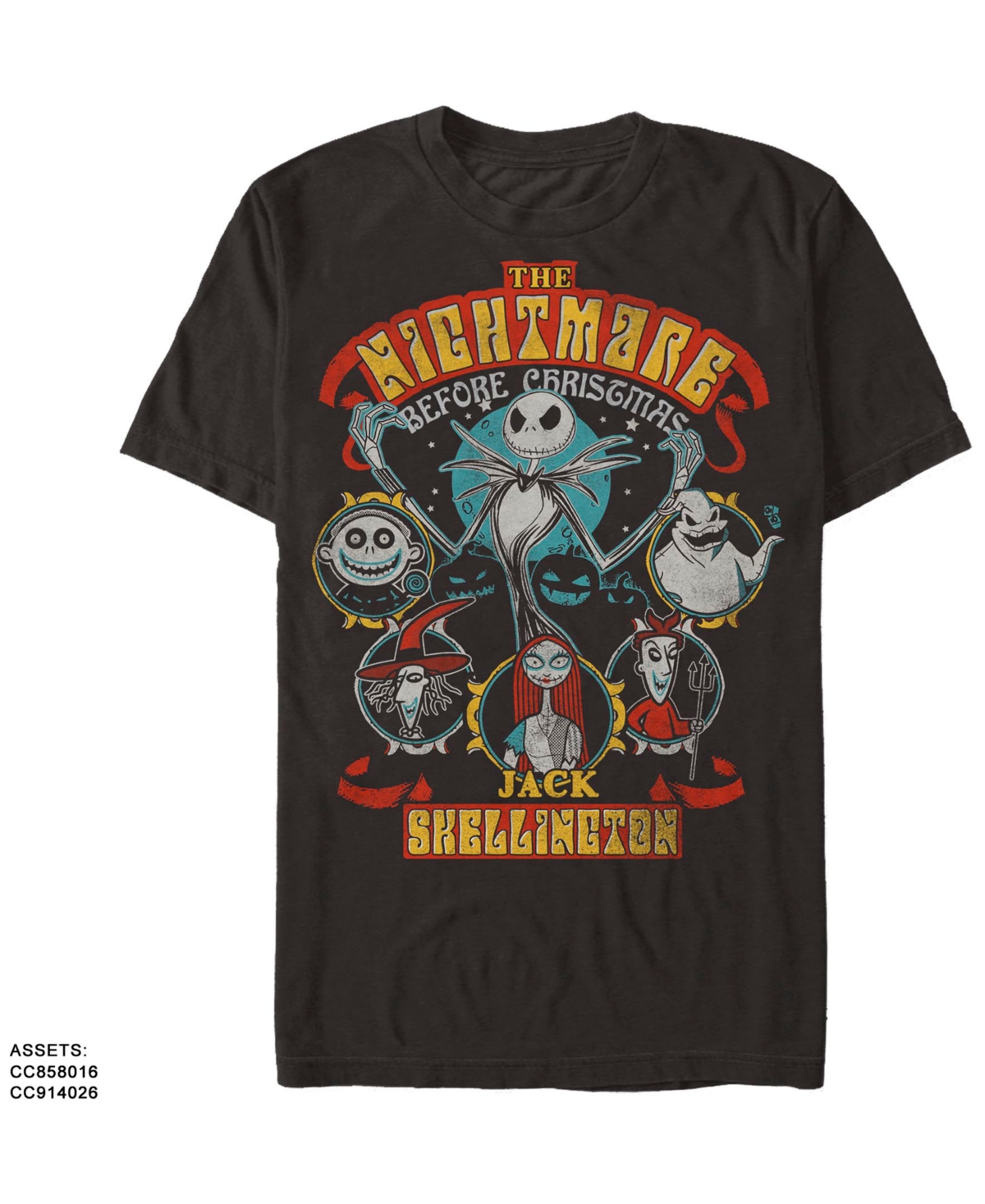 Fifth Sun Men's Nightmare Before Christmas Fillmore Nightmare Short Sleeves T-shirt In Black
