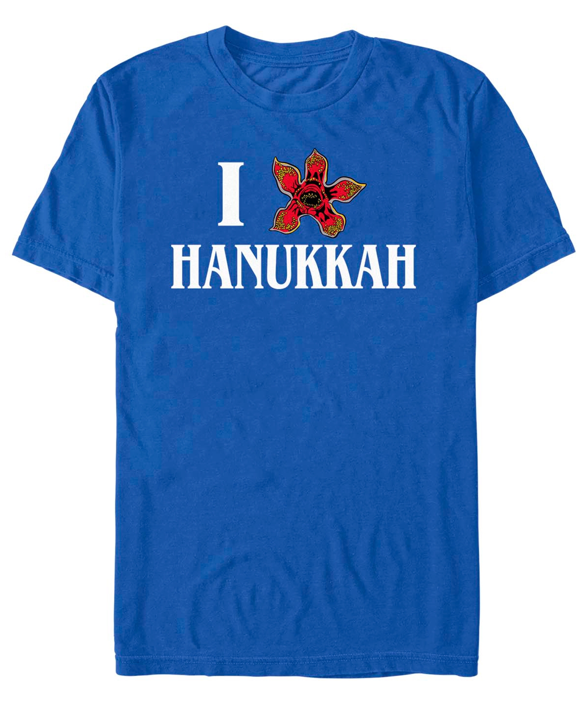 Fifth Sun Men's Stranger Things Demogorgon Hanukkah Short Sleeves T-shirt In Royal