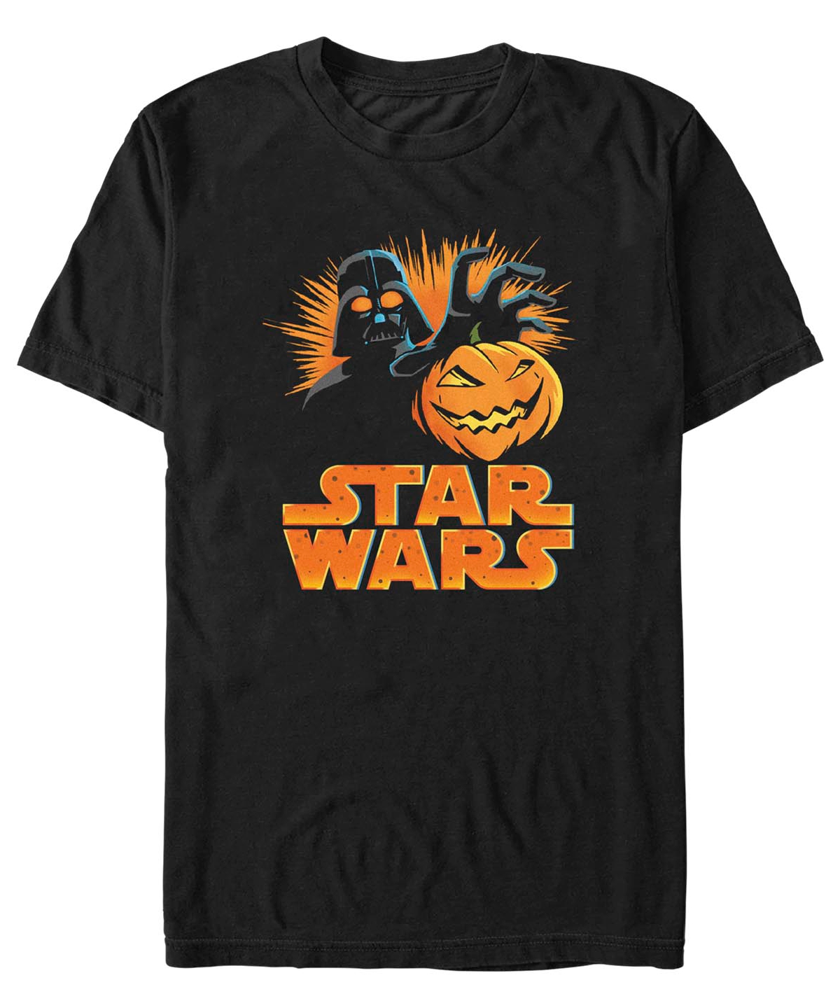 Fifth Sun Men's Star Wars Darth Pumpkin Short Sleeves T-shirt In Black