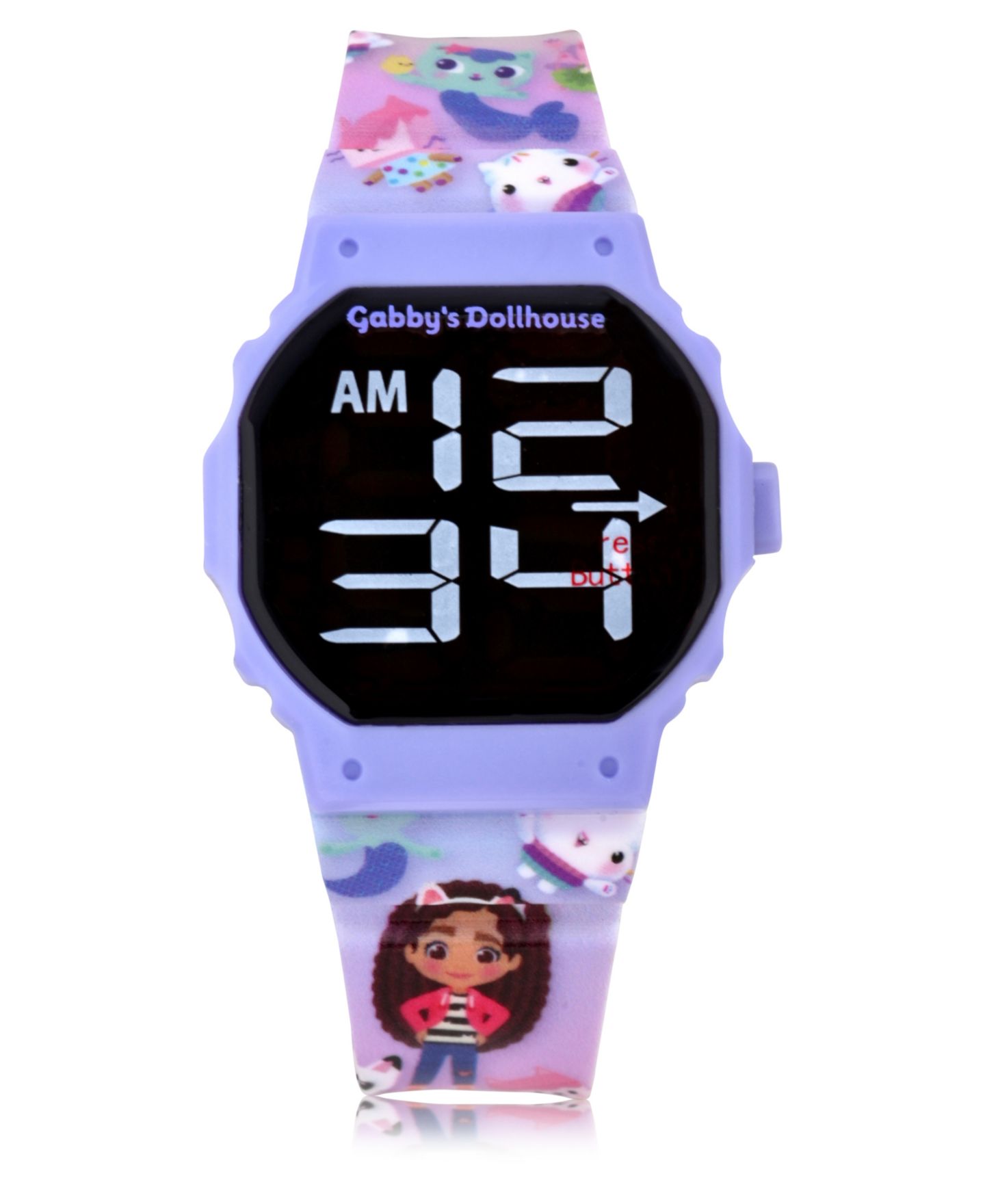 Детские сенсорные LED-часы Gabby's Dollhouse с силиконовым ремешком, Lilac — фото 1