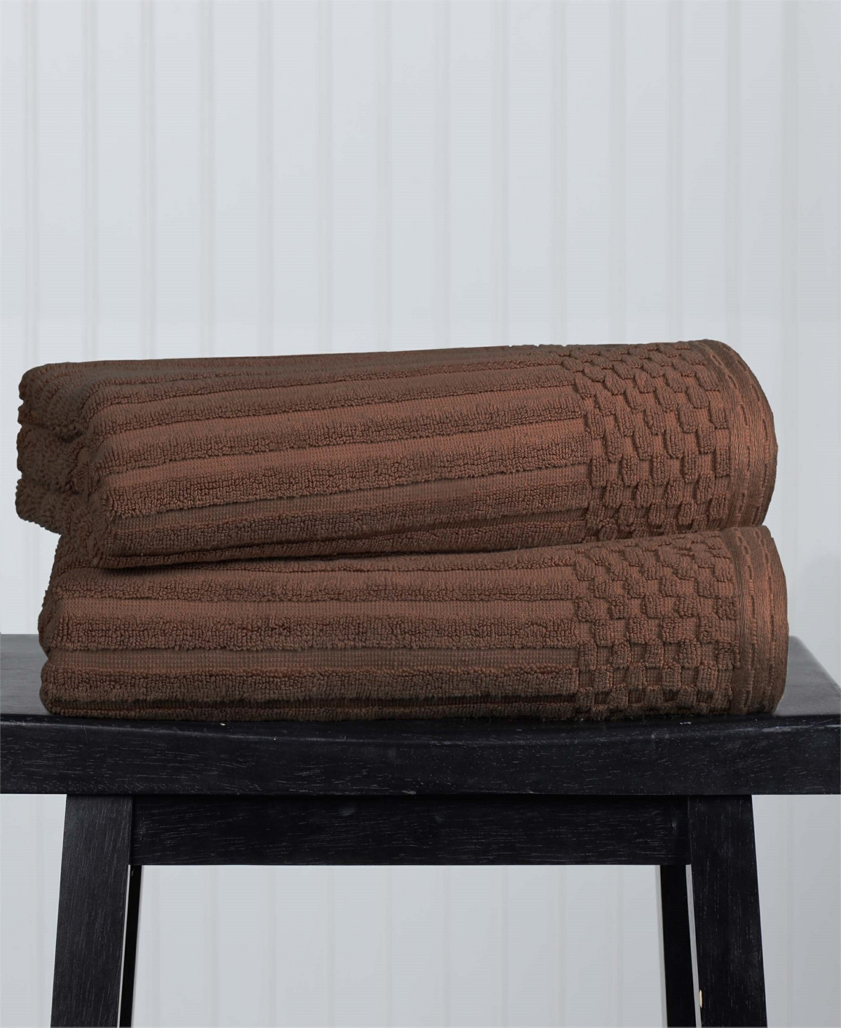 Superior Soho Checkered Border Cotton Piece Bath Towel Set, 54