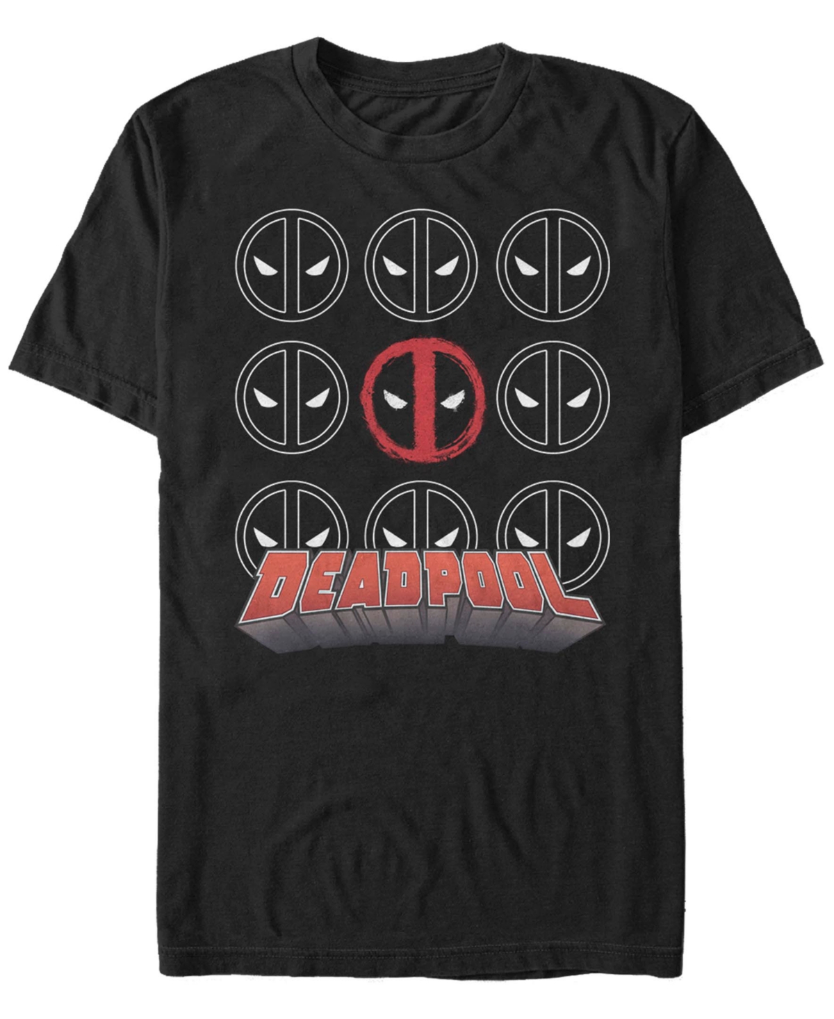Fifth Sun Men's Deadpool Icon Stack Short Sleeve T-shirt In Black
