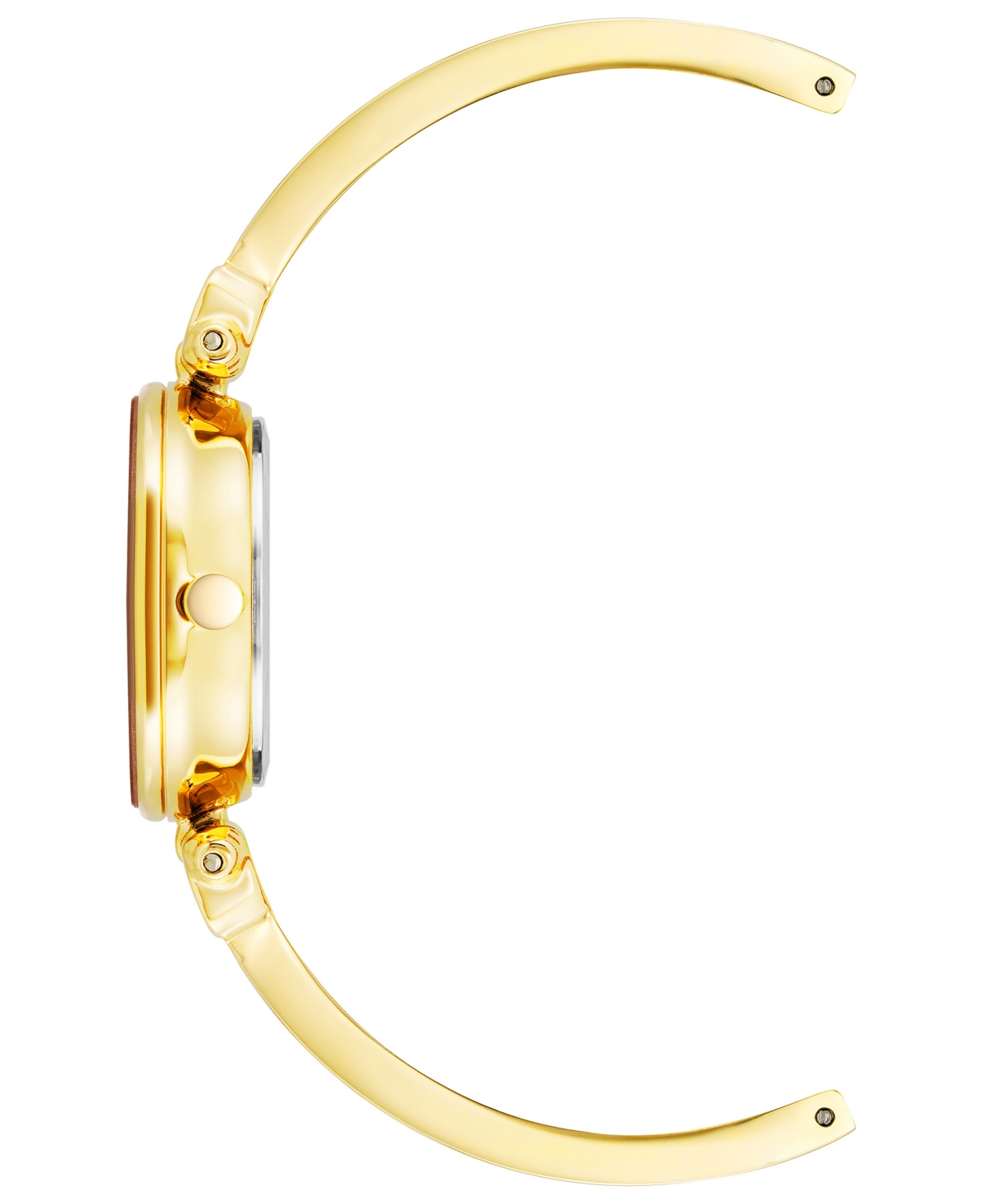 Anne Klein Women's Gold-tone Alloy With Red Enamel Bangle Watch 34mm In Gold-tone,red